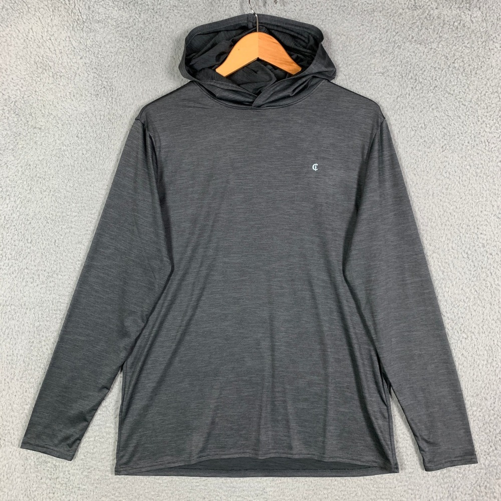 Criquet Performance Hoodie Mens Medium Charcoal Grey Active Long Sleeve‎ Stretch